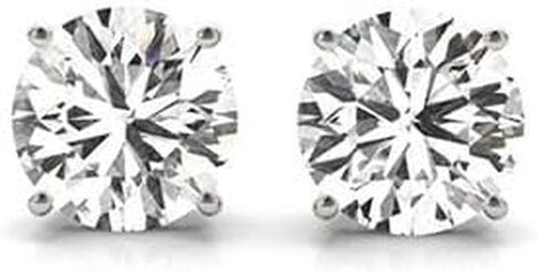 0.25 cttw - 6 cttw Lab Grown Diamond 14K White, Yellow and Rose Gold Round-cut Diamond Stud Earring for Women (F-G-H,VS2-SI1) in Kuwait