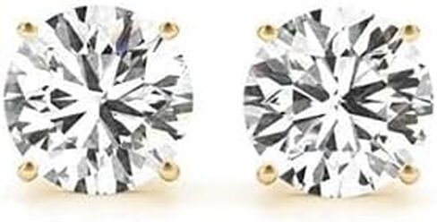 0.25 cttw - 6 cttw Lab Grown Diamond 14K White, Yellow and Rose Gold Round-cut Diamond Stud Earring for Women (F-G-H,VS2-SI1) in Kuwait