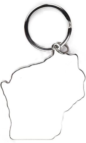 Westmon Works Wisconsin Keychain with Metal Key Ring Souvenir of the Badger State Shaped Gift in Saudi Arabia