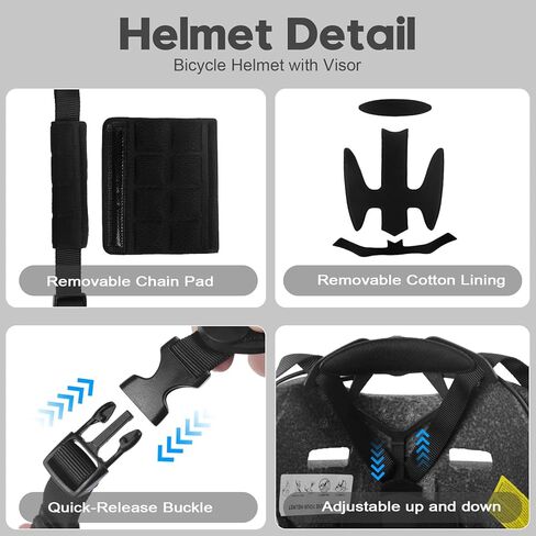 خوذة دراجة Shinmax للرجال والنساء البالغين، خوذة دراجة مع إضاءة أمامية وخلفية LED قابلة لإعادة الشحن عبر USB، خوذة ركوب الدراجات مريحة وقابلة للتعديل مع قناع قابل للفصل لراكبي الدراجات على الطرق الجبلية في المناطق الحضرية in Kuwait