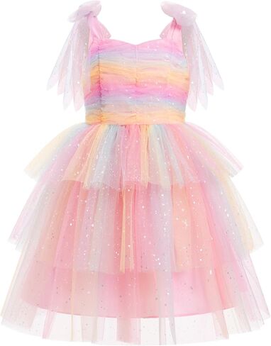 Imekis Toddler Kids Girls Birthdy Dress Tulle Tulle Tulled Tutu Dresses Tea Party Photo Shoot 4-10t in Kuwait