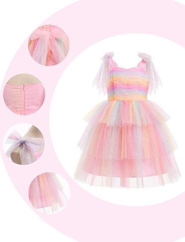 Imekis Toddler Kids Girls Birthdy Dress Tulle Tulle Tulled Tutu Dresses Tea Party Photo Shoot 4-10t in Kuwait