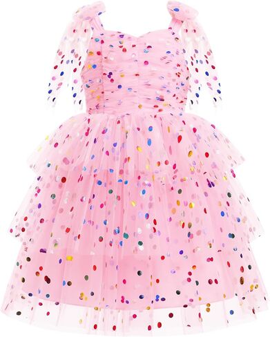 Imekis Toddler Kids Girls Birthdy Dress Tulle Tulle Tulled Tutu Dresses Tea Party Photo Shoot 4-10t in Kuwait