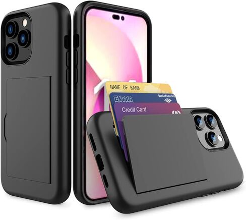 for iPhone 15 Pro Wallet - Style Protective Case with Card Holder (Holds 5 Cards) - Rose Gold in Kuwait