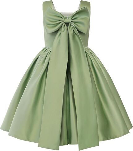 Jerrisapparel Girls Satin Saleveless a-line dress barge back back cleam cleam princess prody party in Kuwait