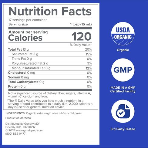 Gundry MD® Organic Extra Virgin First Cold Press Moroccan Polyphenol Rich Olive Oil (Olive Oil) (1) in Kuwait