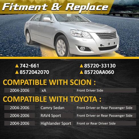 Front Left Power Window Motor Compatible with Camry 2002-2006 Highlander 2001-2007 RAV4 2001-2005 & Scion xA 2004-2006 OEM 85720-33120 8572033120 85720-32150 8572032150 47-10009 4710009 in Kuwait