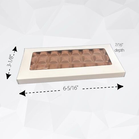Made in USA - 25 Boxes - Chocolate Bar Boxes - Cello Window - Food Safe in Saudi Arabia