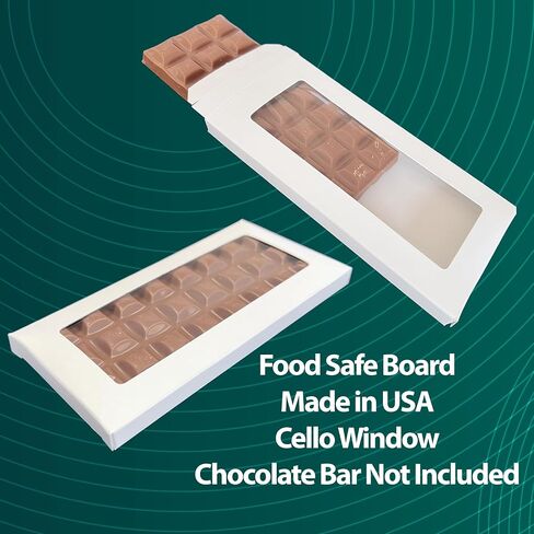 Made in USA - 25 Boxes - Chocolate Bar Boxes - Cello Window - Food Safe in Saudi Arabia