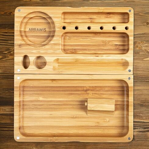 Elegant Bamboo Storage Box with Removable Tray and Glass Jars - Perfect for Tea, Coffee, and Small Items Stylish Decorative Organizer with Magnetic Lid - Ideal Gift for Home or Office Use in Kuwait