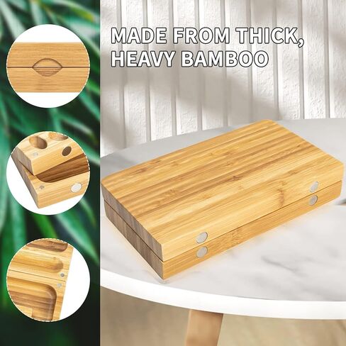 Elegant Bamboo Storage Box with Removable Tray and Glass Jars - Perfect for Tea, Coffee, and Small Items Stylish Decorative Organizer with Magnetic Lid - Ideal Gift for Home or Office Use in Kuwait