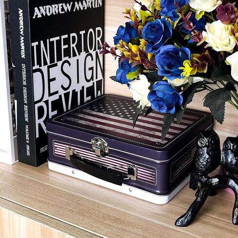 Dreamseden Tin Storage Box مع مقبض معدن صغير مربع مربع مربع لطيف متين الصفيح علبة التذكار مع غطاء (آيس كريم) in Kuwait