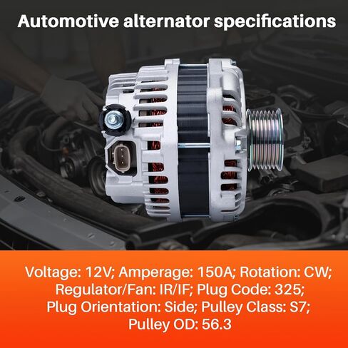 11538 المولد لـ Infiniti JX35 2013 QX60 2014-2016 ، Nissan Murano 2015-2017 Pathfinder 2013-2017،12v 150amp ، استبدل A003TJ3991 in Saudi Arabia