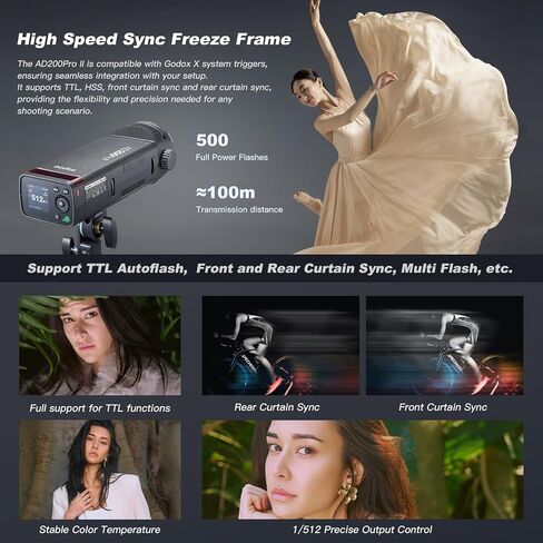 Godox AD600Pro II Outdoor Strobe Light 600Ws 2.4 GHz Wireless TTL Camera Flash Speedlite TFT Screen for Onboard Control Powerful Li-ion Battery 1/8000s HSS 0.01-0.9s Recycling Time 360 Full Power in Saudi Arabia