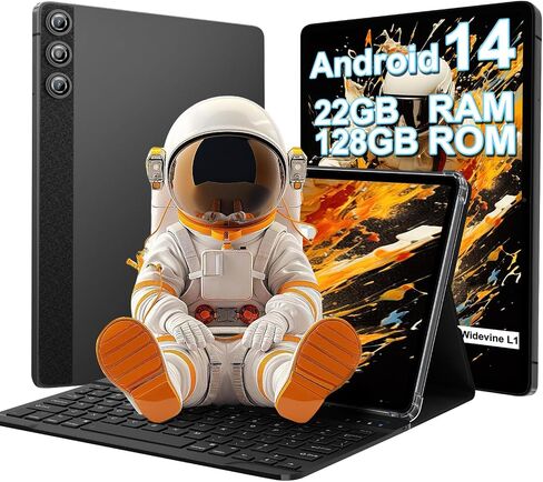 Android 14 Tablet ، 2024 Tablet مع شاشة IPS 10 بوصة IPS ، 22 جيجابايت+128 جيجا بايت (1 تيرابايت توسيع) ، 8000 مللي أمبير في الساعة قرص ثماني النواة مع لوحة المفاتيح ، الماوس ، العلبة ، GPS ، BT5.0 ، الدعم على نطاق واسع L1 in Kuwait
