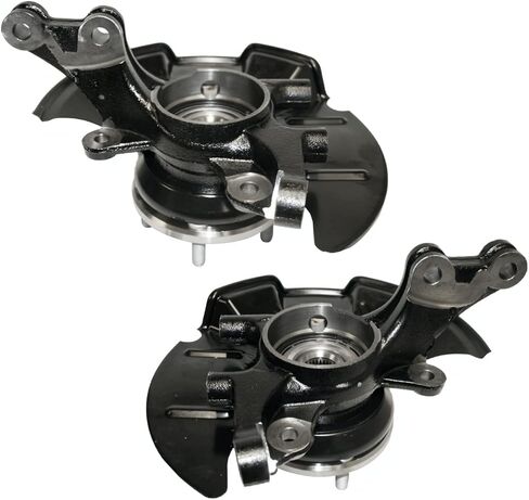 AutoShack Front Steering Knuckle for 2007-2012 Hyundai Elantra 2.0L FWD | Driver & Passenger Side | 5-Lug | Wheel Bearing Hub Assembly Replacement 4-Wheel ABS KN100115PR in Saudi Arabia