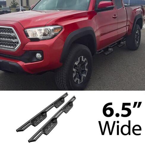 HD Ridez Hybrid Rocker Steps Steel Armor متوافق مع Toyota Tacoma 2005-2023 CAB Extended Access Cab (Nerf Bar Side Steps Side Bars) in Kuwait