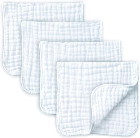KiddyCare Organic Muslin Baby Bibs for Girls and Baby Bibs for Boys 0-6 Months | Baby Bandana Bibs, Super Soft Baby Bibs for Drooling and Teething, Muslin Bib, Baby Bibs for Boy and Girl, 4-Color Pack in Saudi Arabia