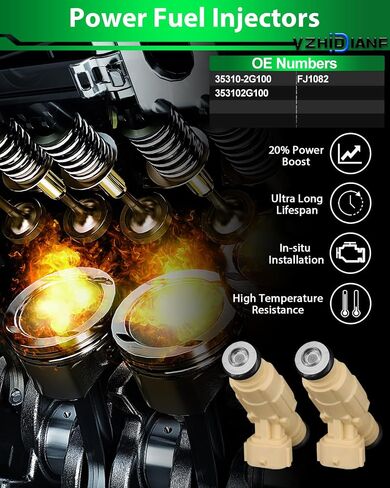 35310-2G100 Tucson Forte 2.0L Fuel Injectors Compatible With for:-Hyundai Tucson GL 2.0L 2011 2012 2013, for:-Kia Forte EX LX Forte Koup EX 2.0L 2010 2011 2012 2013, FJ1082 (4 Pcs) in Saudi Arabia