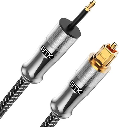 EMK White Optical Audio Cable ، Digital Cable Digital SPDIF Toslink Cable Optical Cable White Panticl in Kuwait