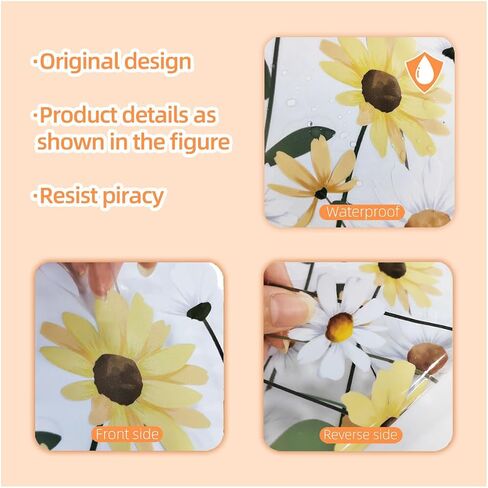 Spring Summer Window Stickers, Wildflowers Floral Butterfly Window Clings, Double-Side Natural Flower Greenery Glass Door Decals for Bedroom Living Room TV Office Home Decorations in Saudi Arabia