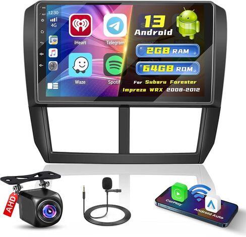 [8-Core 4+64G] ستيريو سيارة Ohradio Android 13 لسيارة Subaru Forester Impreza WRX STI 2008-2012، راديو CarPlay اللاسلكي Android Auto، شاشة لمس 9 بوصات راديو السيارة GPS Mirror Link WiFi كاميرا احتياطية BT FM RDS in Saudi Arabia