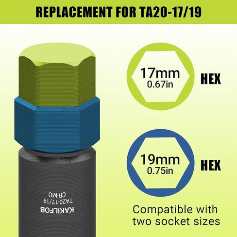 10 Spline Lug Nut Socket, Replacement for TA20-17/19, Compatible with Bimecc 10 Spline Lug Key, for Removing 10 Point Lug Nut Key for Truck Large SUV with 13/16 and 7/8 Hex Drive, CR-MO in Saudi Arabia