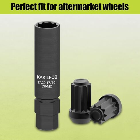 10 Spline Lug Nut Socket, Replacement for TA20-17/19, Compatible with Bimecc 10 Spline Lug Key, for Removing 10 Point Lug Nut Key for Truck Large SUV with 13/16 and 7/8 Hex Drive, CR-MO in Saudi Arabia