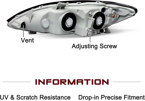 JSBOYAT Headlight Assembly Replacement for 2005 2006 Toyota Camry LE XLE SE Driver and Passenger Side (Chrome Housing & Amber Reflector) in Saudi Arabia