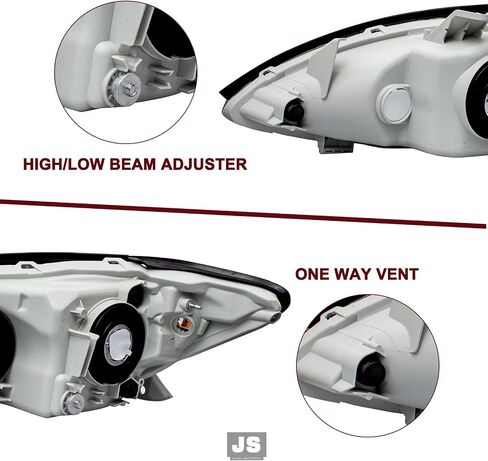 JSBOYAT Headlight Assembly Replacement for 2005 2006 Toyota Camry LE XLE SE Driver and Passenger Side (Chrome Housing & Amber Reflector) in Saudi Arabia