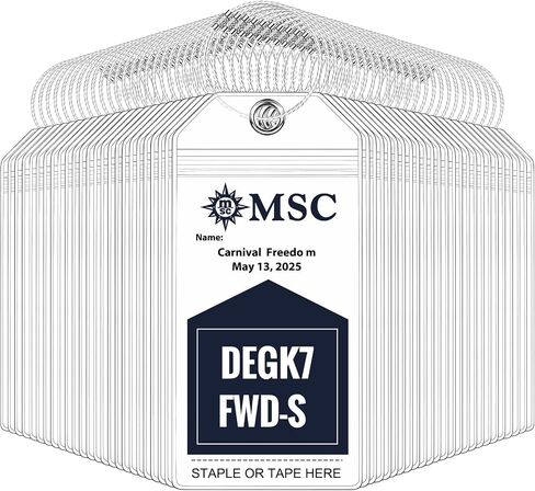 50-Pack Cruise Luggage Tags for Travel Must-Have on Cruises, Compatible with NCL, Princess, Carnival, and Royal Caribbean (Cruise Necessities) in Saudi Arabia