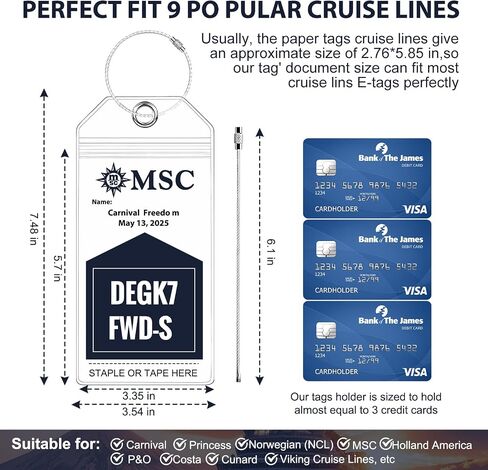 50-Pack Cruise Luggage Tags for Travel Must-Have on Cruises, Compatible with NCL, Princess, Carnival, and Royal Caribbean (Cruise Necessities) in Saudi Arabia