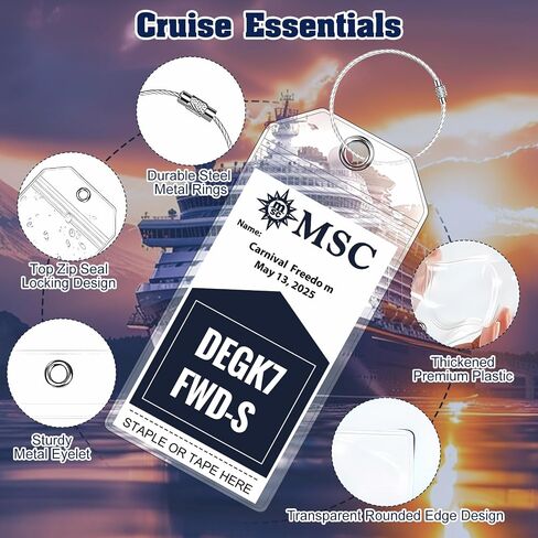 50-Pack Cruise Luggage Tags for Travel Must-Have on Cruises, Compatible with NCL, Princess, Carnival, and Royal Caribbean (Cruise Necessities) in Saudi Arabia