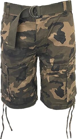 Mersenne Men's Belted Stretch Twill Camo Cargo Short in Saudi Arabia
