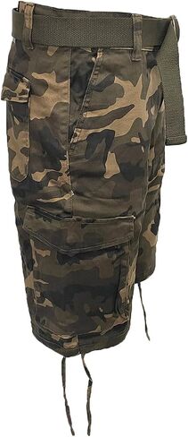 Mersenne Men's Belted Stretch Twill Camo Cargo Short in Saudi Arabia