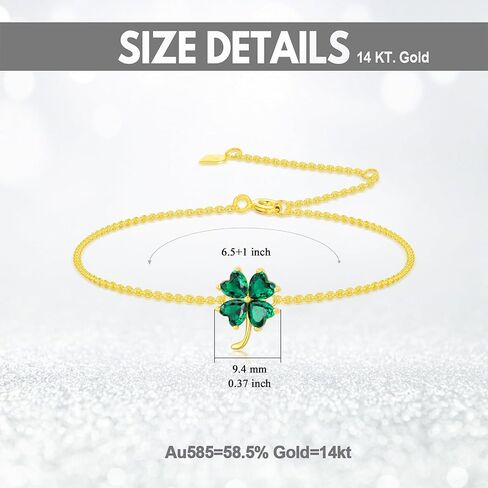 14k Solid Gold Lotus/Sunflower/Clover Bracelet 14k Yellow Gold Flower Jewelry Birthday Christmas Gifts in Saudi Arabia