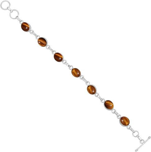 Oval Shape Natural Gemstones Statement Bracelet for Women - 925 Silver Plated Handmade Birthstone Bohemian Vintage Style Women's Jewelry Gifts for Wedding Anniversary Christmas Valentine's Day in Saudi Arabia