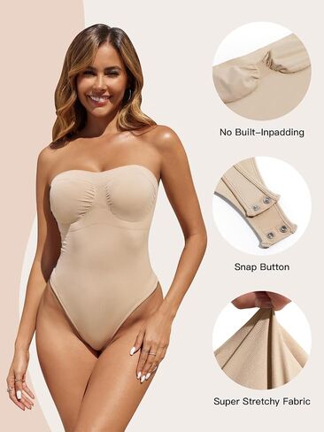 Fisoew Women's Sexy Bodysuit Bodysuit Tummy التحكم في أنبوب الملابس الداخلية أعلى سلاسة قطعة واحدة نحت الجسم in Kuwait