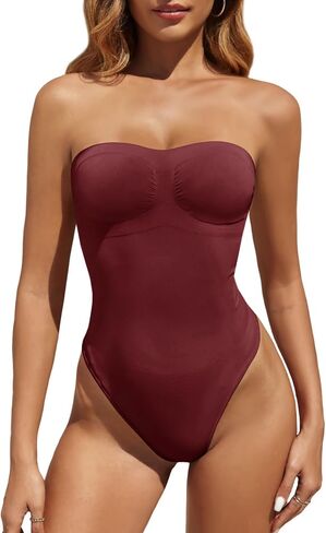 Fisoew Women's Sexy Bodysuit Bodysuit Tummy التحكم في أنبوب الملابس الداخلية أعلى سلاسة قطعة واحدة نحت الجسم in Kuwait