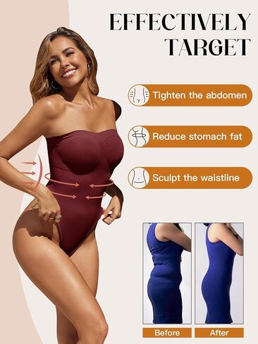 Fisoew Women's Sexy Bodysuit Bodysuit Tummy التحكم في أنبوب الملابس الداخلية أعلى سلاسة قطعة واحدة نحت الجسم in Kuwait