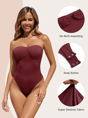 Fisoew Women's Sexy Bodysuit Bodysuit Tummy التحكم في أنبوب الملابس الداخلية أعلى سلاسة قطعة واحدة نحت الجسم in Kuwait