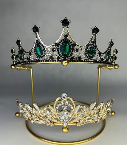 Crown Display 2 مستويات Tiara عرض Stand Golden Bridal Crown Storage Organizer Jewelry Holder for Women Girls Wedding Home Shop Store in Kuwait