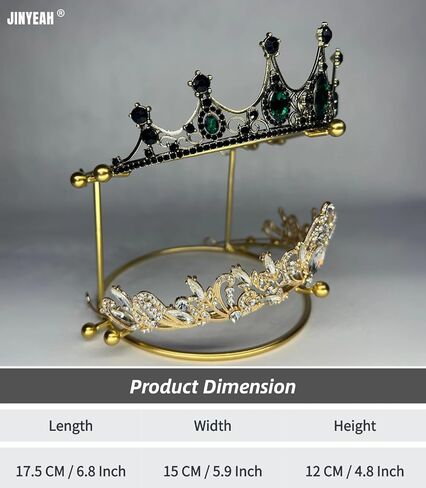 Crown Display 2 مستويات Tiara عرض Stand Golden Bridal Crown Storage Organizer Jewelry Holder for Women Girls Wedding Home Shop Store in Kuwait