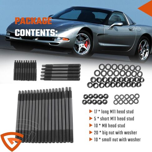 12-Point Cylinder Gasket Head Stud Bolt Kit Fit for Chevy LS1 LS3 5.3L 5.7L 6.0L /LS1 LS6 L98 4.8L 5.3L 6.0L 2004-2019 Engines​ Replaces# 234-4317 in Kuwait