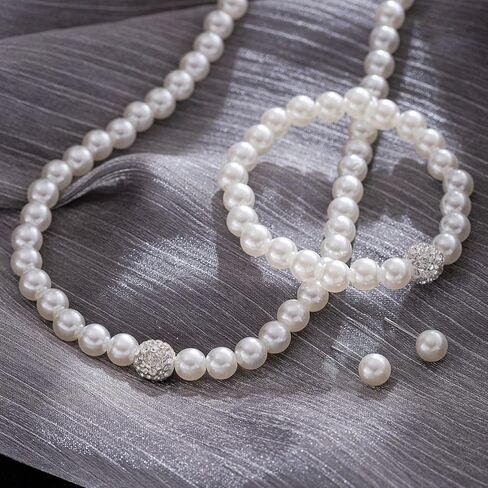 Pearl Jewelry Set for Women Elegant Necklace Earrings Rings Bracelet Prom Party Jewelry in Kuwait