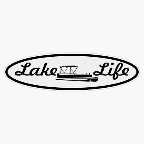 Lake Life Pontoon Vinyl Sticker Waterproof Decal Laptop Wall Window Bumper Sticker 5" in Saudi Arabia