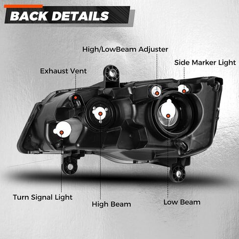 2PCS Chrome Headlight Compatible with 2011 2012 2013 2014 2015 2016 2017 2018 Dodge Grand Caravan For 2008-2016 Chrysler Town & Country Headlight+Corner Parking Turn Signal Marker Light, Clear in Saudi Arabia