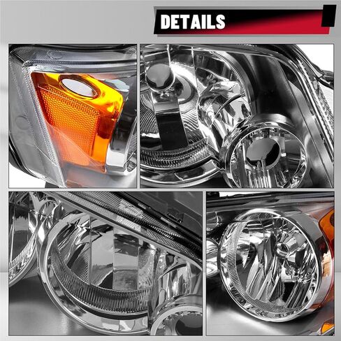 2PCS Chrome Headlight Compatible with 2011 2012 2013 2014 2015 2016 2017 2018 Dodge Grand Caravan For 2008-2016 Chrysler Town & Country Headlight+Corner Parking Turn Signal Marker Light, Clear in Saudi Arabia