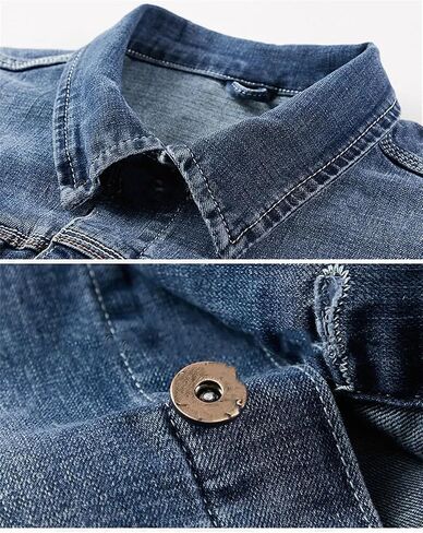 Men's Slim Fit Denim Long Sleeve Jacket + Pants Business Casual 2-Piece Jeans Sets in Saudi Arabia