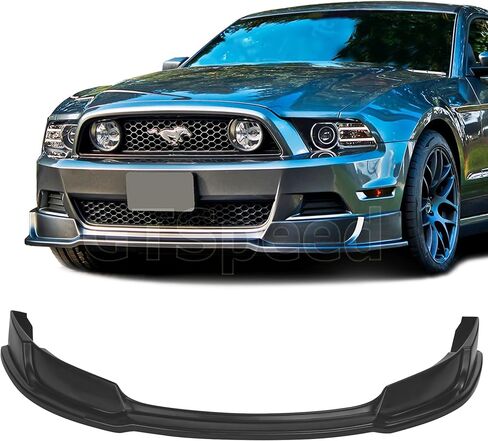 متوافق مع/استبدال الشفاه الأمامية ، RTR نمط PU SPOILER LIP SPOILER الأسود ، يناسب 2013 2014 FORD MUSTANG BASE V6 GT V8 in Kuwait